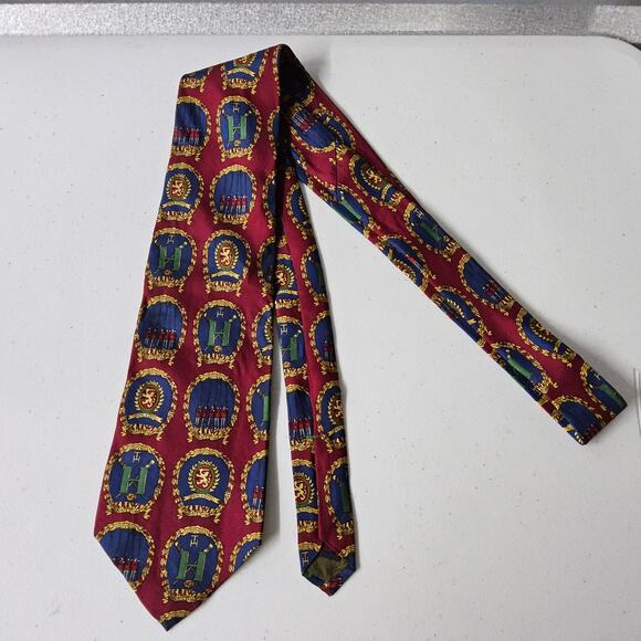 Tommy Hilfiger Men's Tie 100% Italian Silk Crest‎ Shield Linon H - Picture 6 of 7